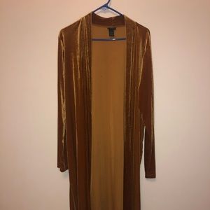 Longline Velour Cardigan